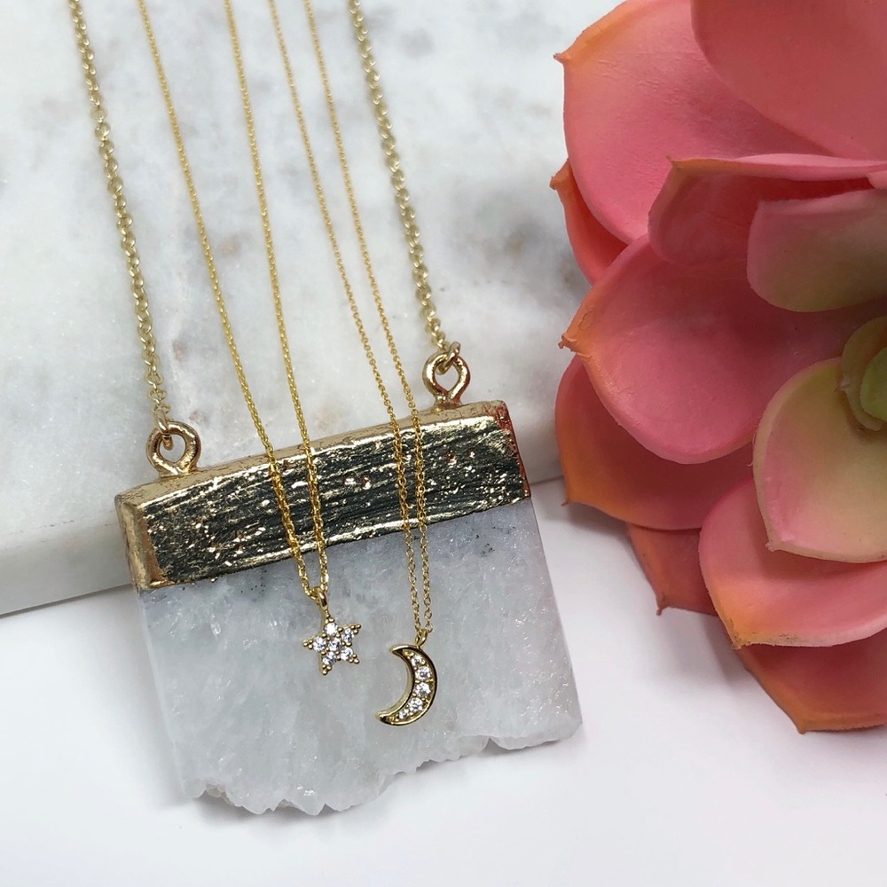 Dainty Gold Moon Necklace - Picture 7 of 7